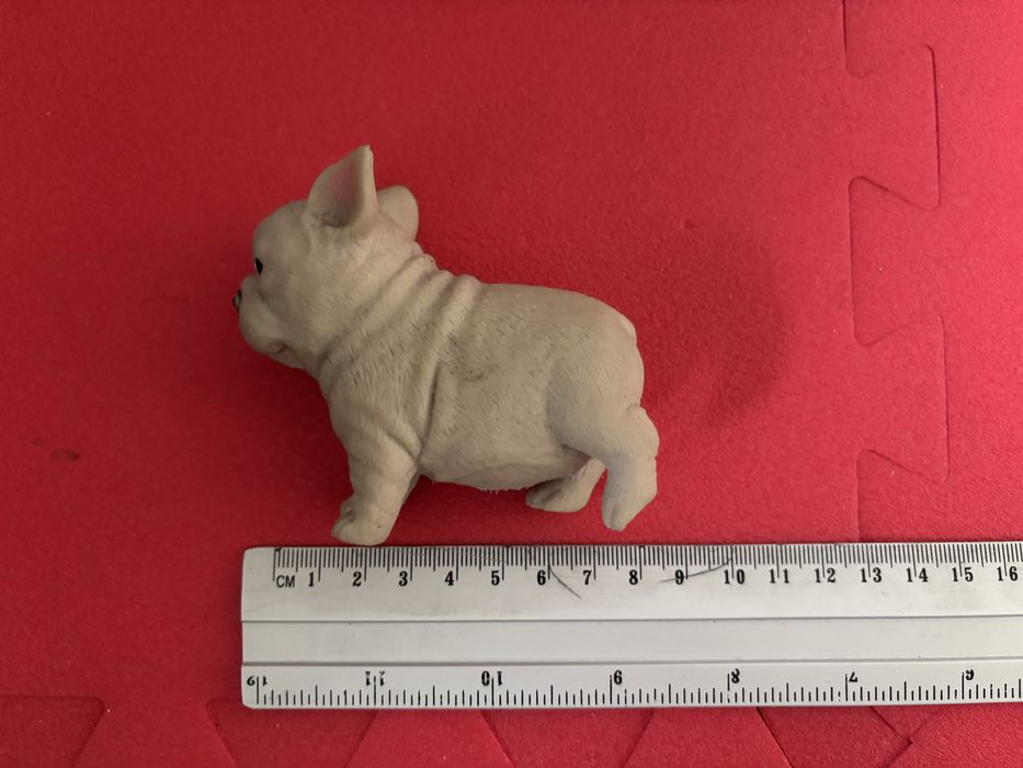 3 x buldog francuski zabawka gumowa figurka