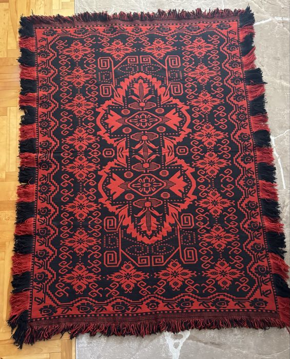 Narzuta tkana kilim 130 x 180 vintage PRL lata 80 włóczka