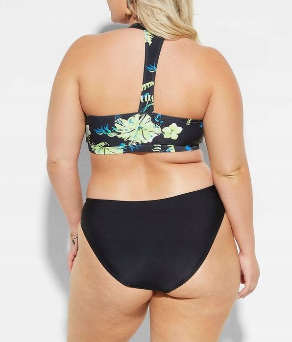 B.P.C czarne bikini biustonosz bustier w kwiaty^36