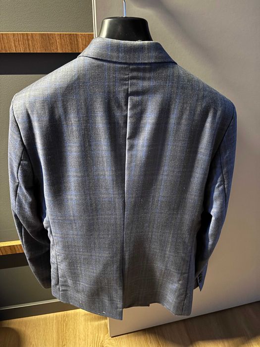 Garnitur męski Giacomo Conti 170/86 sprany - szaro niebieski w krate