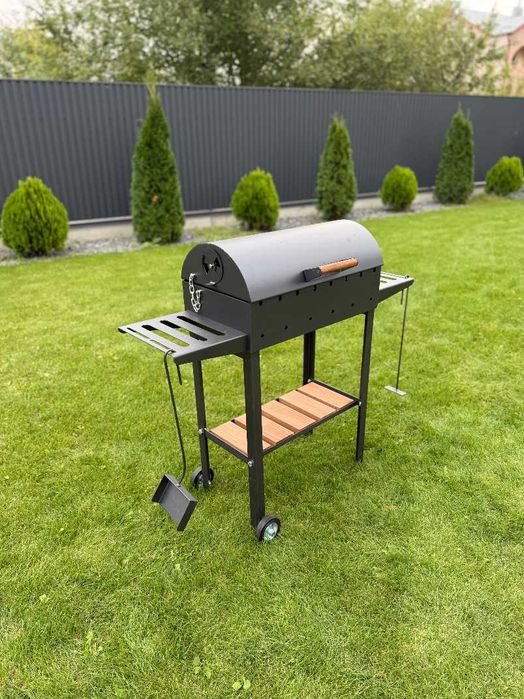 Мангал з кришкою для барбекю та решіткою для гриля метал 4 мм