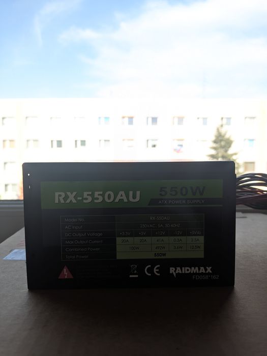 Zasilacz Raidmax RX-550AU 550W | 80 PLUS (White/Standard) | Sprawny