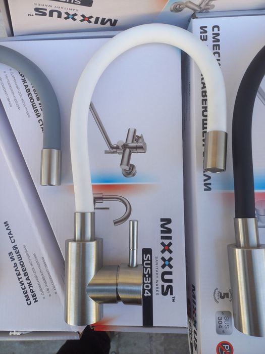 НОВИНКА! Кран/змішувач/смеситель для кухни с гибким гусаком Mixxus SUS