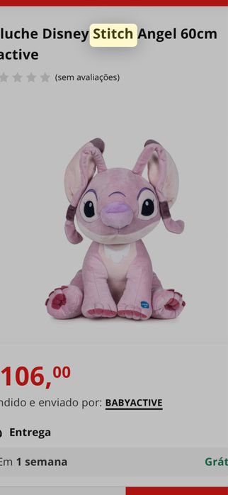 Peluche estado novo stich