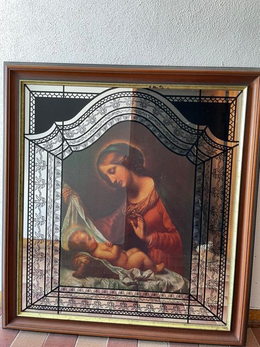 Quadro espelhado imagem religiosa