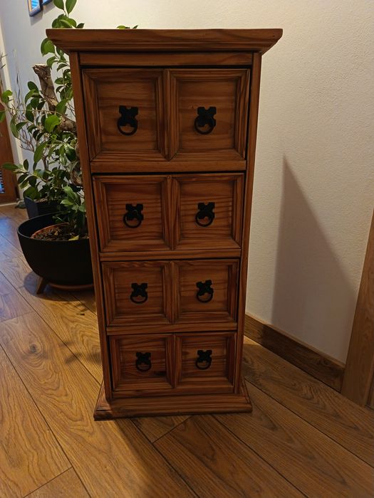 Komoda rustykalna, słupek, z drewna, szafka