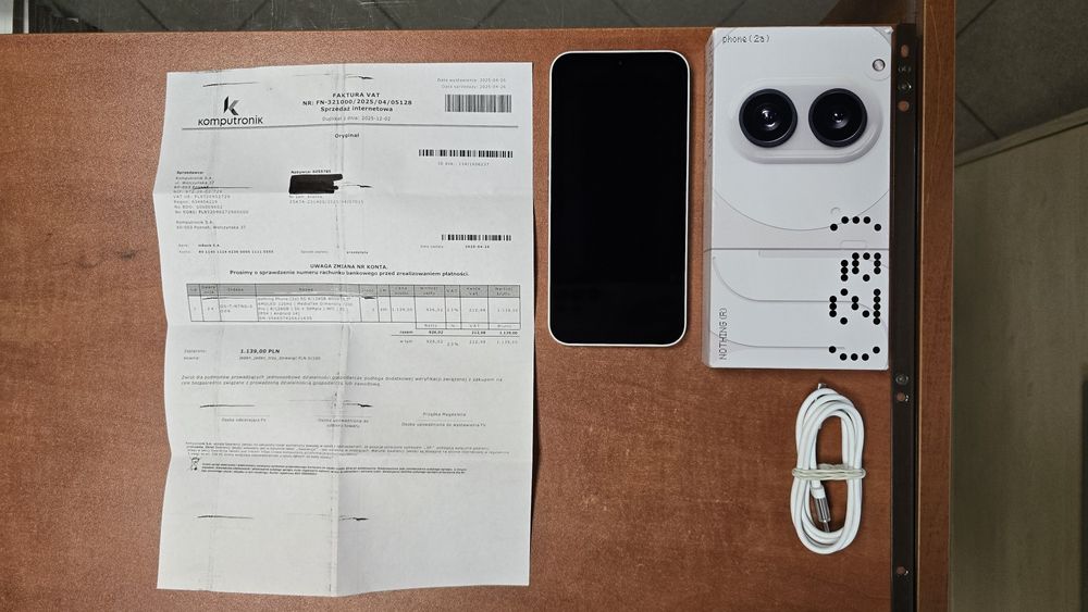 Nothing Phone 2a 5G Dual Sim 128GB/8GB RAM biały, stan bdb, gwarancja