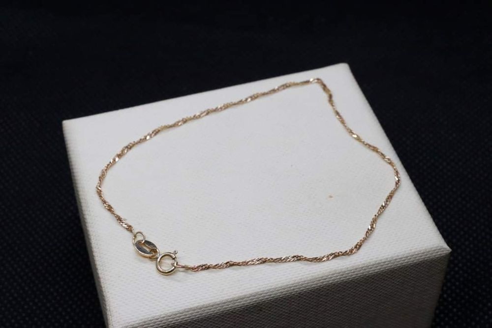 Złota Bransoletka splot Singapur