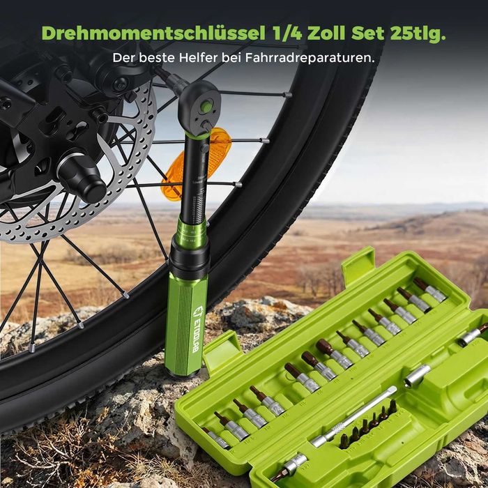 Klucz dynamometryczny ETOOLAB 1/4 1-26 Nm zestaw 25 el.