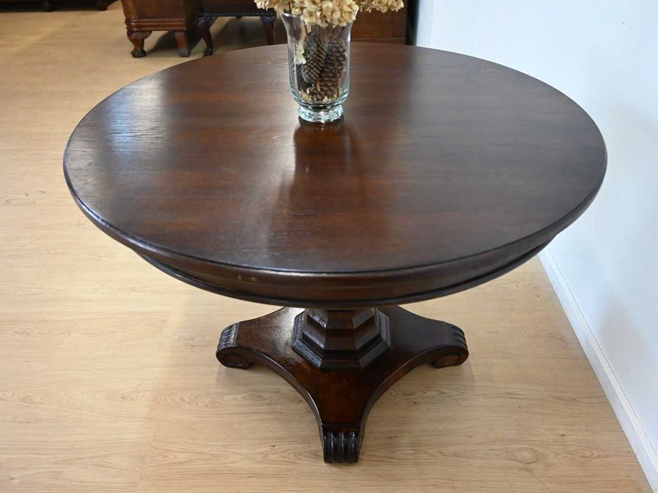 stolik okrągły 100cm toczona noga 120904