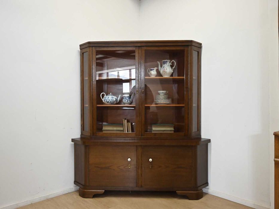 kątnik dębowy art deco witryna s043012