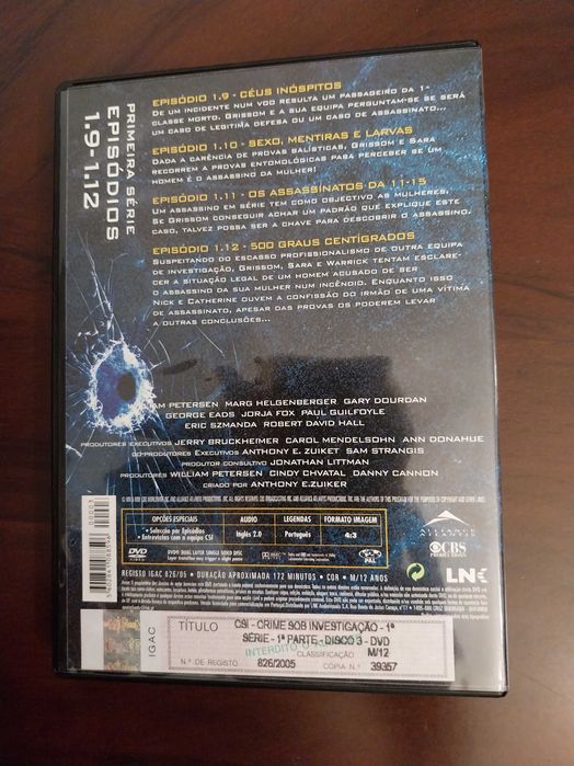 Dvd CSI Las Vegas - Crime sob investigação (T1)