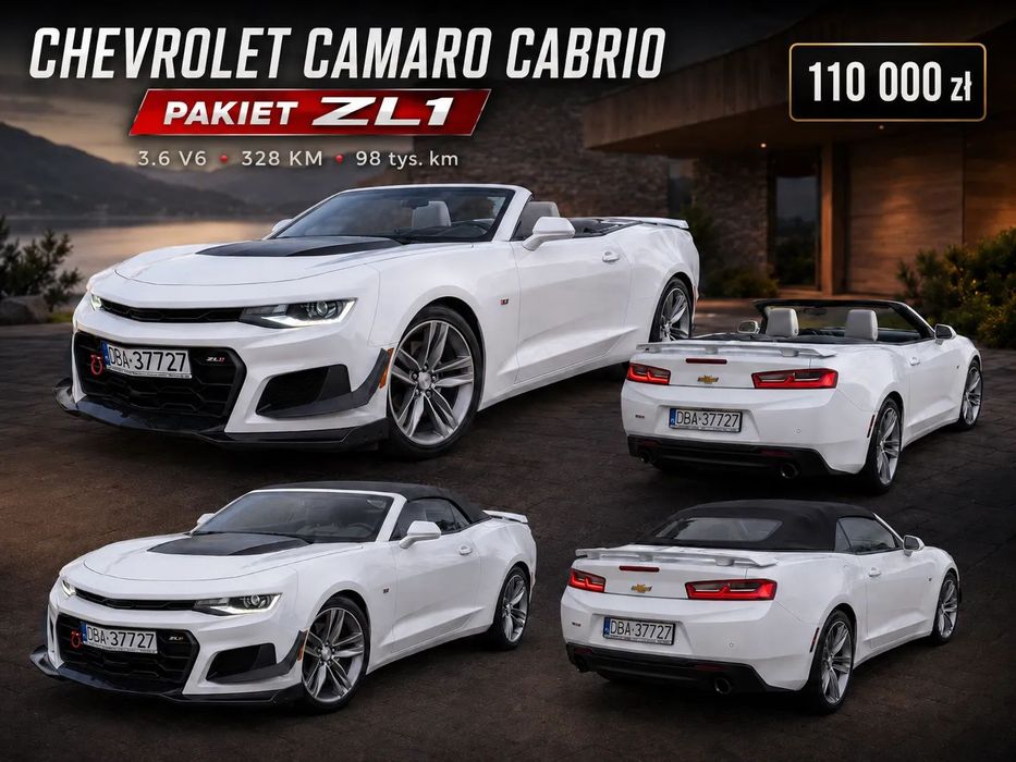 Chevrolet Camaro Chevrolet Camaro Cabrio 3.6 V6 328 KM - pakiet  ZL1 zamiana