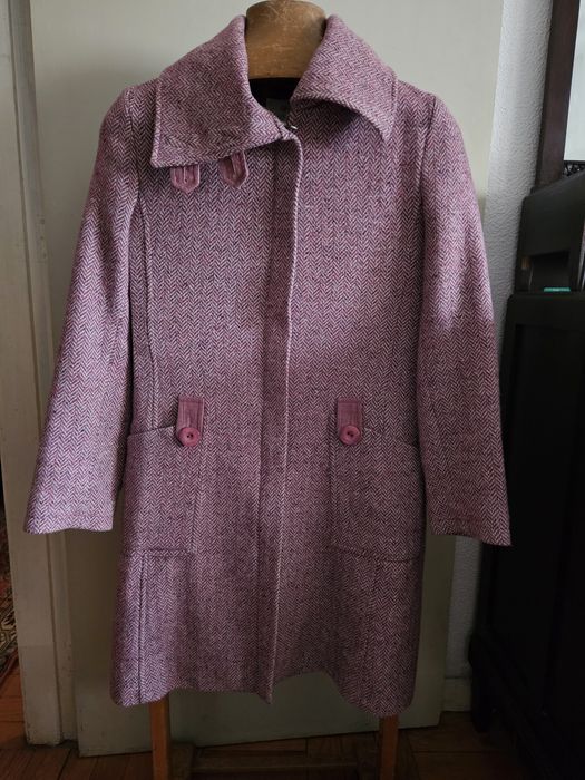 Casaco comprido rosa tamanho S