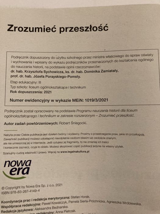 Książka do historii Zrozumiec Przeszłość