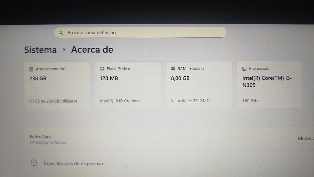 Notbook HP intel