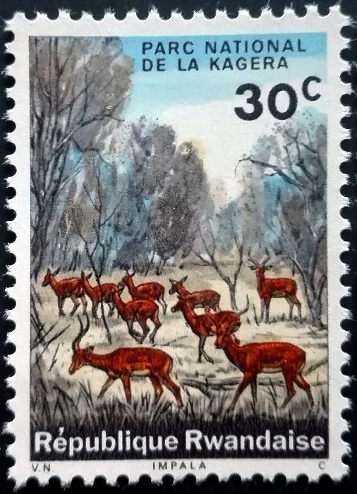 3 Znaczki Rwanda 1965 Seria Kagera National Park