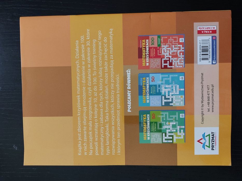 książeczka "Matematyka w krzyżówkach"