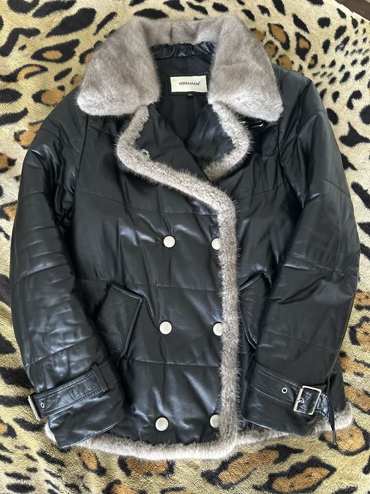 Дублянка, куртка, натуральна шкіра, норка