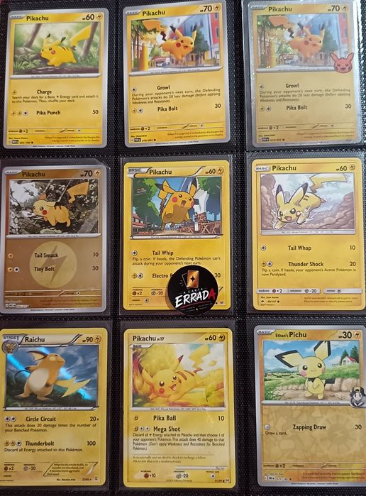 Cartas Pokémon - Coleção Pikachu/Raichu