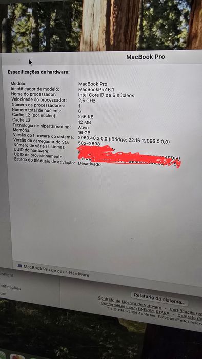 Macbook Pro 2019 16gb - I7 Radeon 5300M