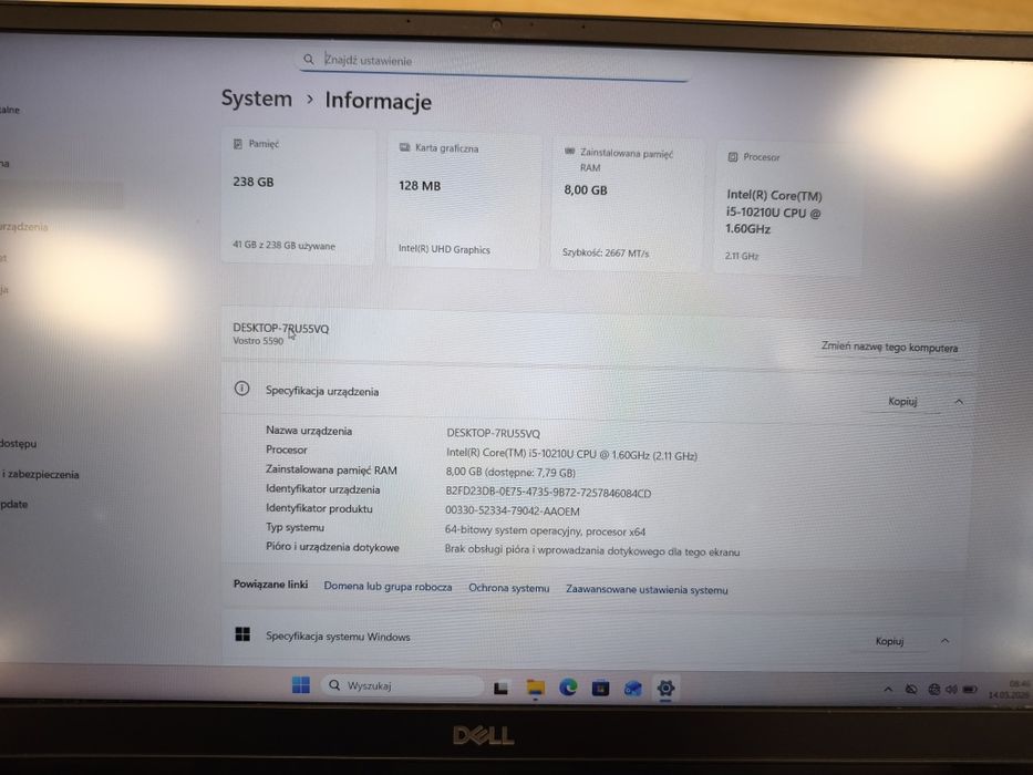 Laptop Dell Vostro 5590 i5 Win11