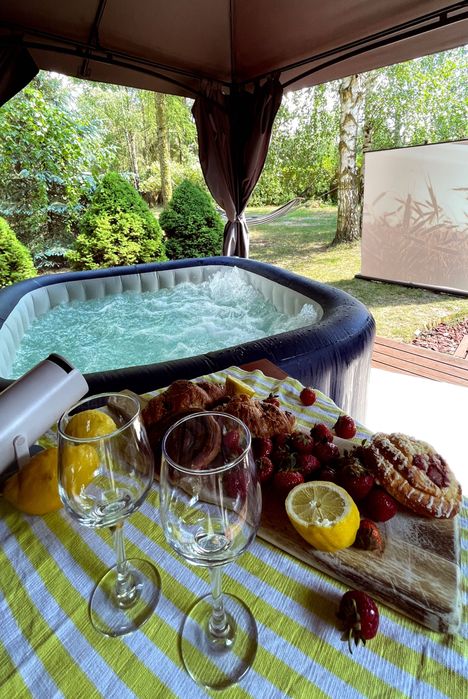 Dom LAS 2 - domek na wynajem, 100% prywatności, jakuzzi 24h/dobę, ognisko, grill,  Jeziorsko