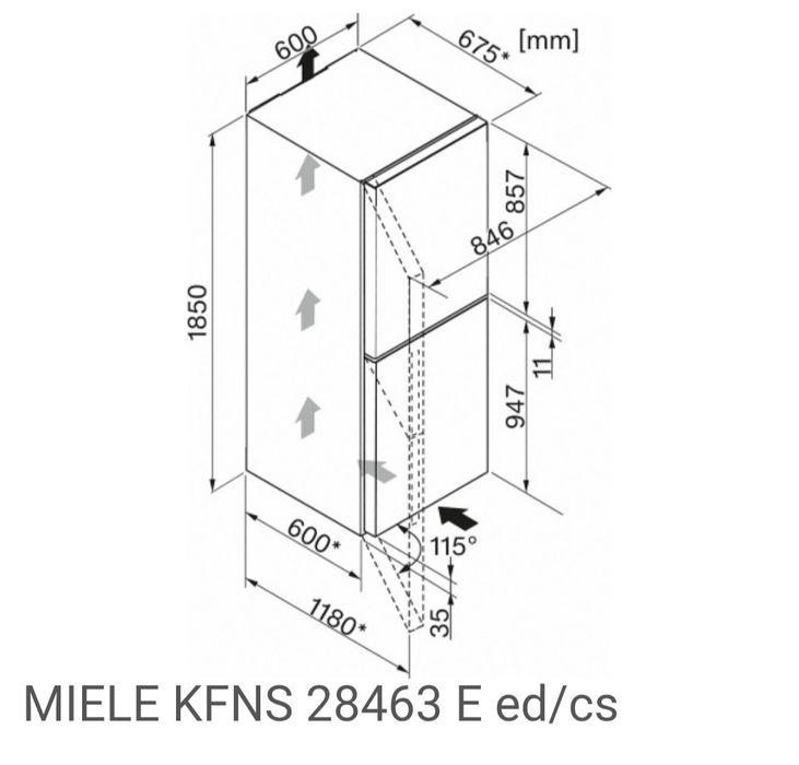 Miele lodówko zamrażarka KFNS 28463 E