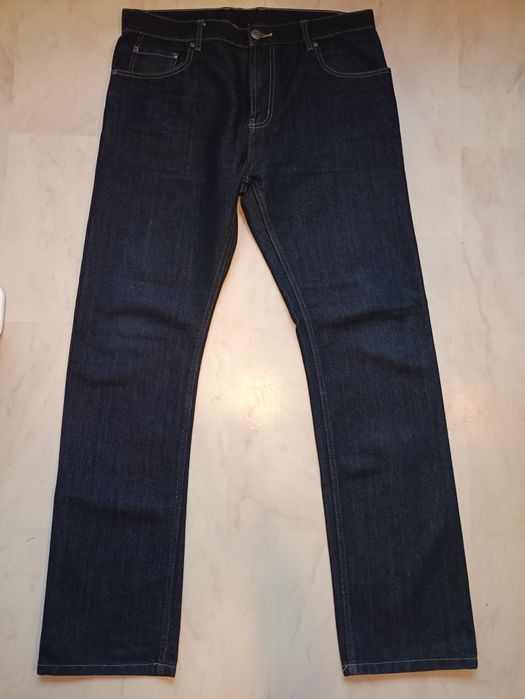 Męskie ciemno niebieskie granatowe jeansy slim fit Atmsphere Primark