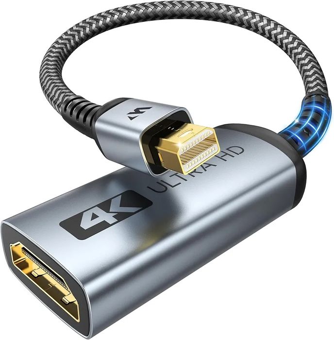 Adapter Warrky 4K Mini DisplayPort do HDMI, UHD, pozłacana wtyczka
