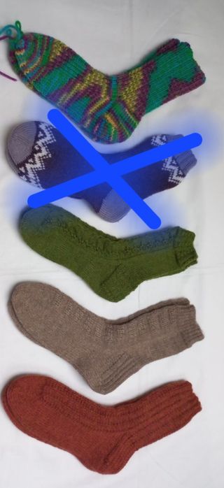 Skarpety 37 wełniane zestaw 4 pary rękodzieło handmade
