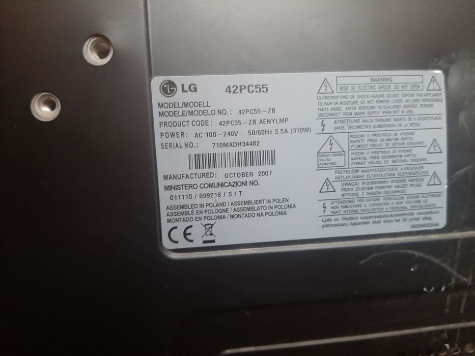 Телевізор LG плазма 42".