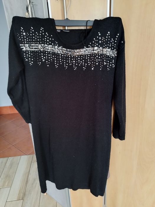 Tunika,sukienka dzianina czarny xxl