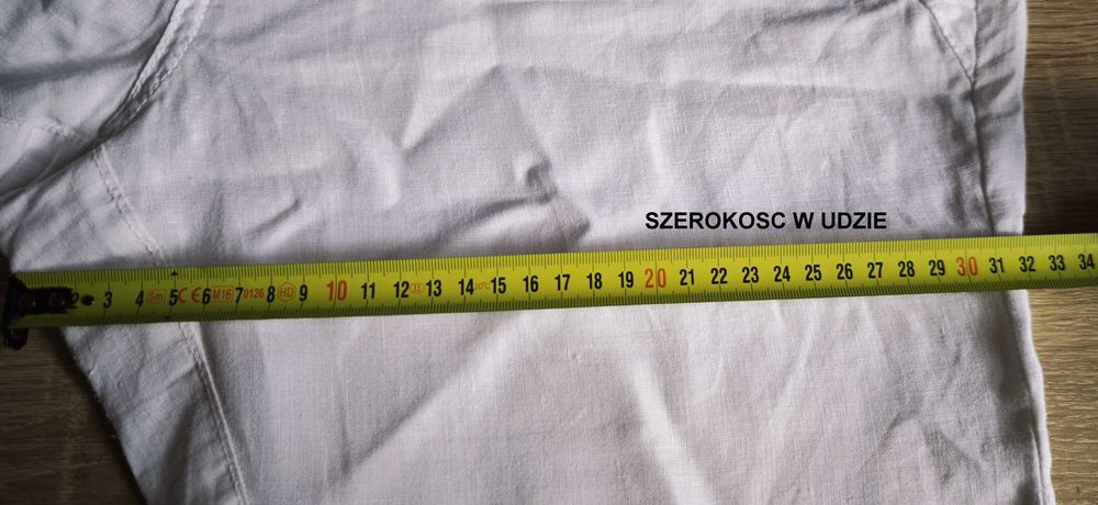 KappAhl białe spodnie lniane lekkie proste 40/42