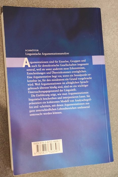 książka o analizie argumentacji "Linguistische Argumentationsanalyse"