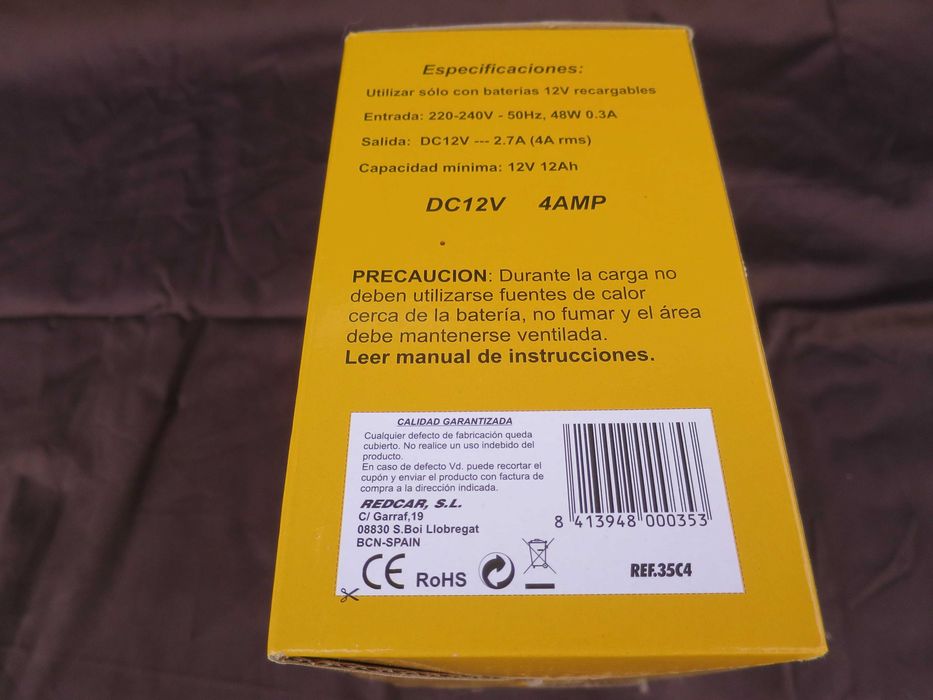 Carregador baterias automóvel moto DC12V 4 AMP funciona com 220 Volts