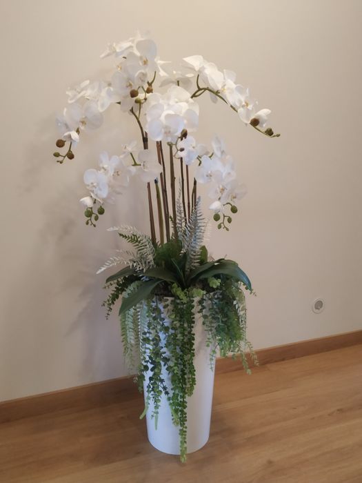 Kwiat sztuczny orchidea storczyk kompozycja bukiet stroik prezent  ślu
