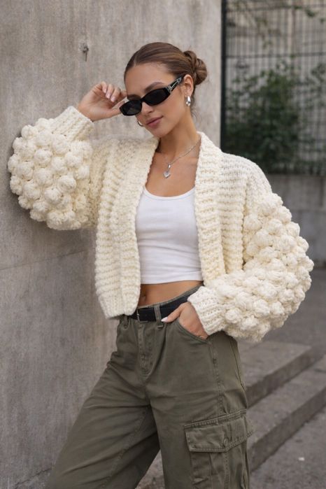 Вʼязаний плюшевий кардиган alizze puffy