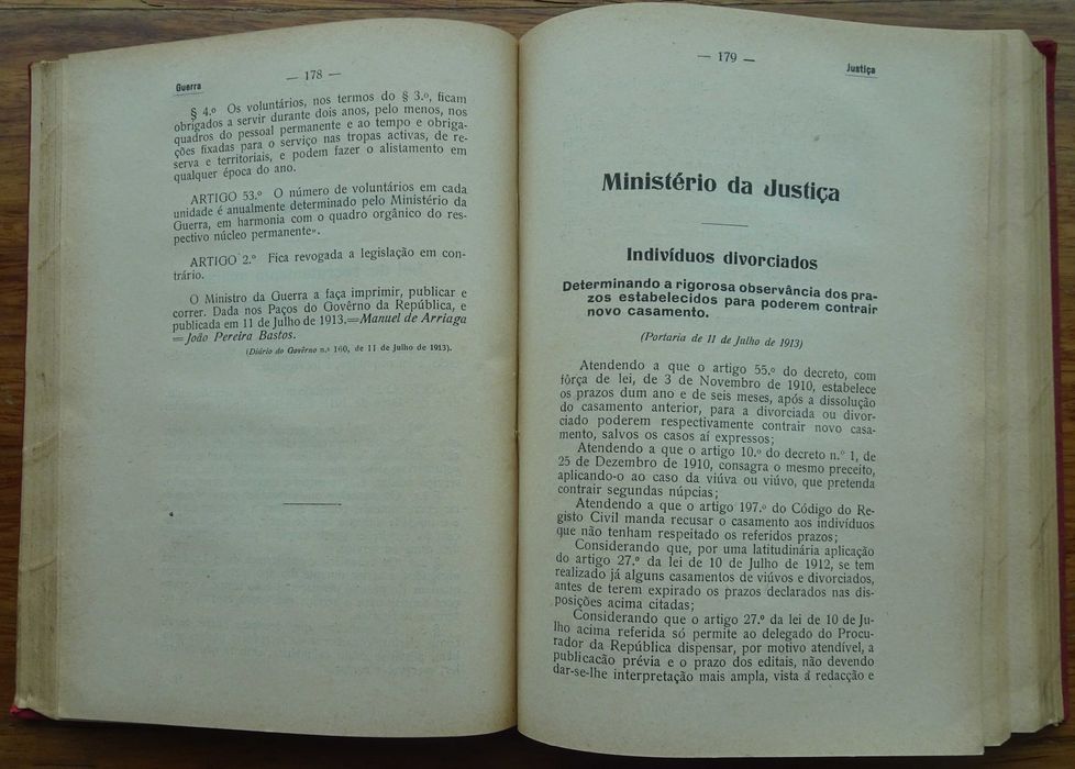 Leis Decretos e Portarias da República Portuguesa - Ano Edição 1913