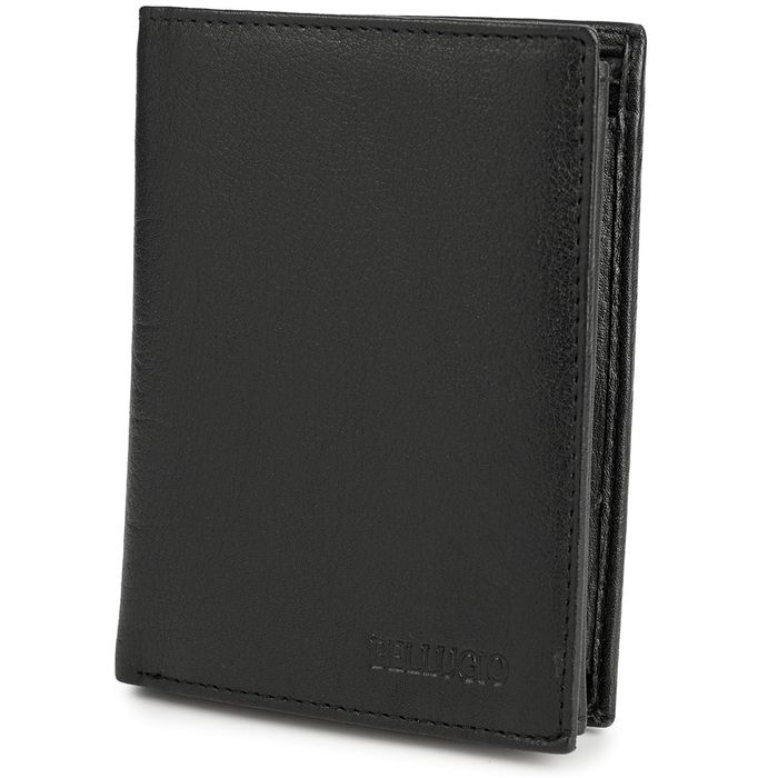 Skórzany portfel męski z zabezpieczeniem RFID czarny