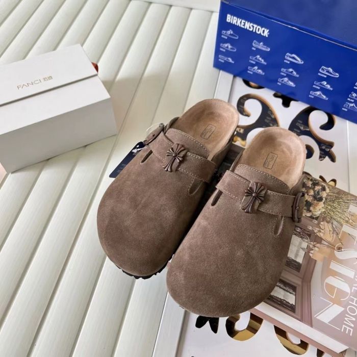 клоги Birkenstock x Chrome Hearts./ тапки біркеншток