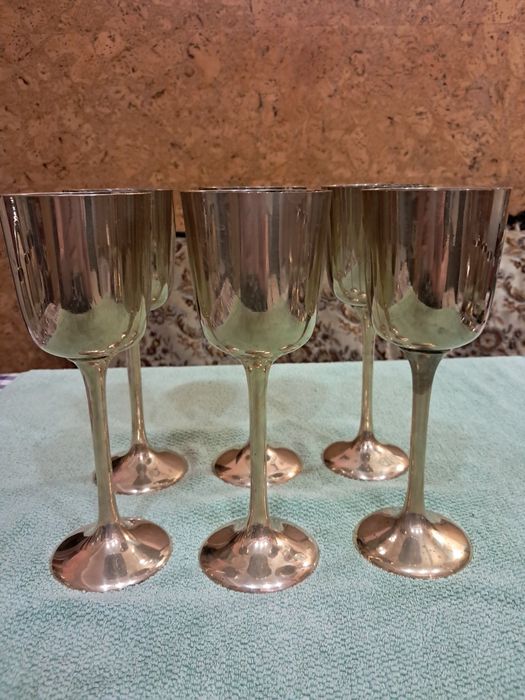 Фужеры винтажные серебрение.