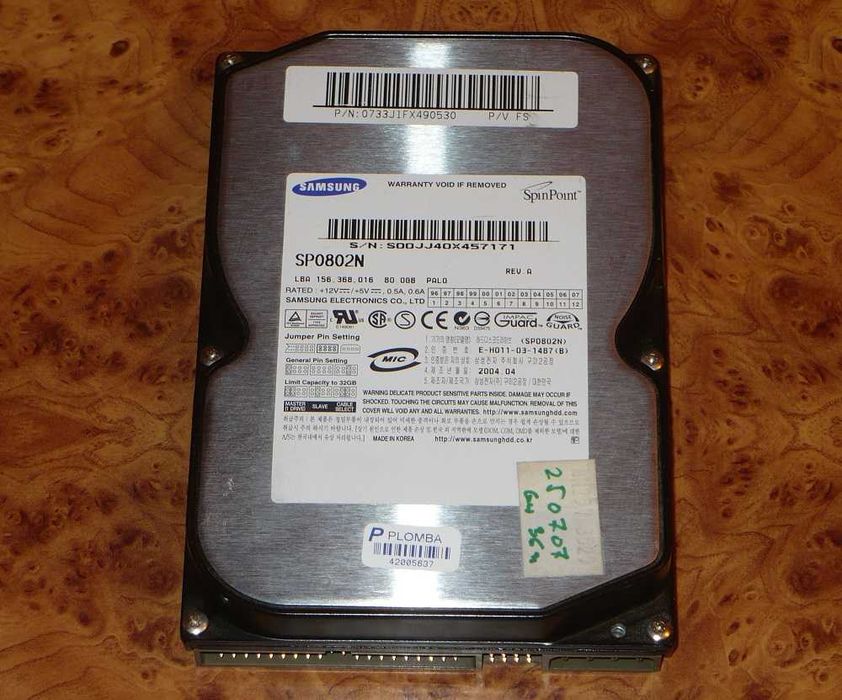 Dysk HDD 3,5" Samsung SP0802N ATA/IDE 80GB
