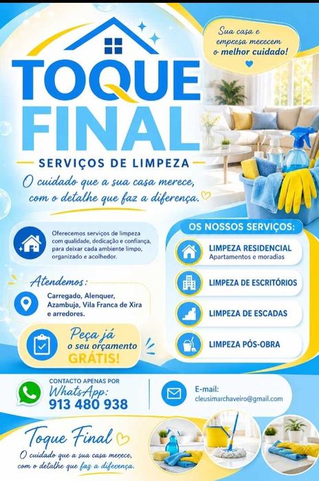 Toque final serviço de limpeza