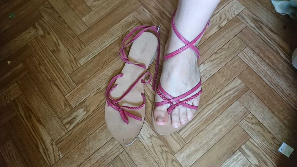 sandały japonki 39 plecione malinowe różowe