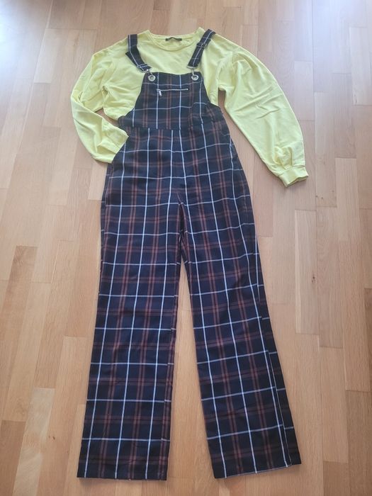 Spodnie na szelkach i bluza rozmiar M/L