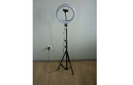 Лампа кільцева ргб 26 см. На штативе 2 м, Для фото и відео, блога.