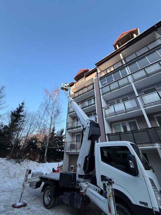 Podnośnik koszowy 27m do góry i 16m w bok z operatorem, zwyżka usługi