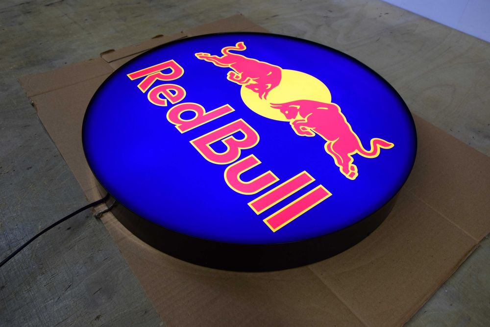 LED Neon RED BULL, Podświetlana reklama, Logo świecące 3D LED, Prezent