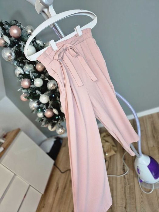 Nowe spodnie damskie eleganckie Zara Basic Collection S 36 różowe